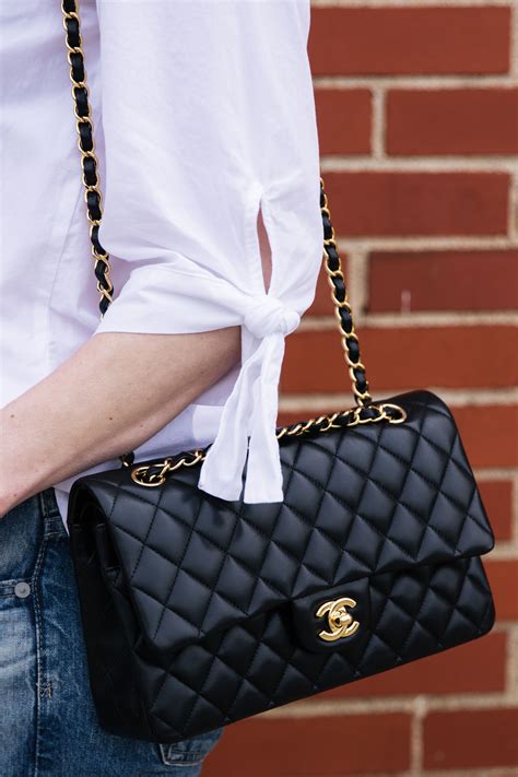 outfit with classic chanel bag|authentic Chanel classic flap bag.